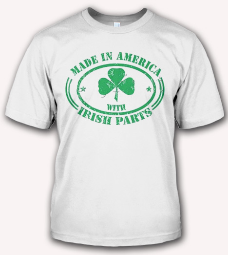 MADE IN AMERICA WITH IRISH PARTS T-SHIRT Model