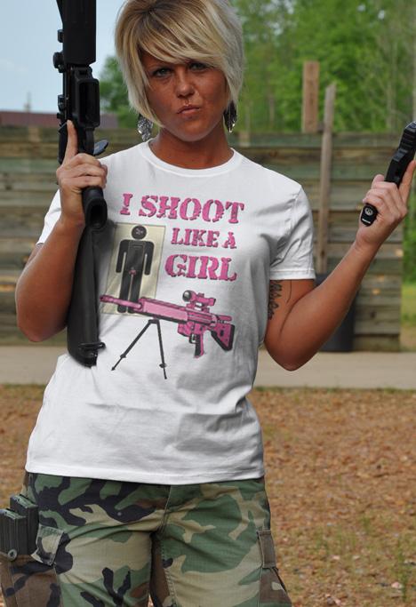 I SHOOT LIKE A GIRL ASSAULT RIFLE WITH STAND Model